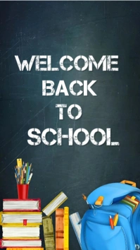 Blue Maximalist Back To School  Whatsapp Status template