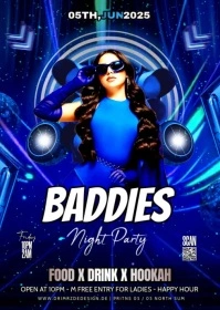 Blue Maximalist Baddies Night A6 template