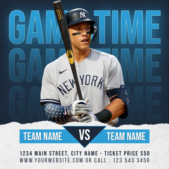 Blue Maximalist Baseball Instagram Post template