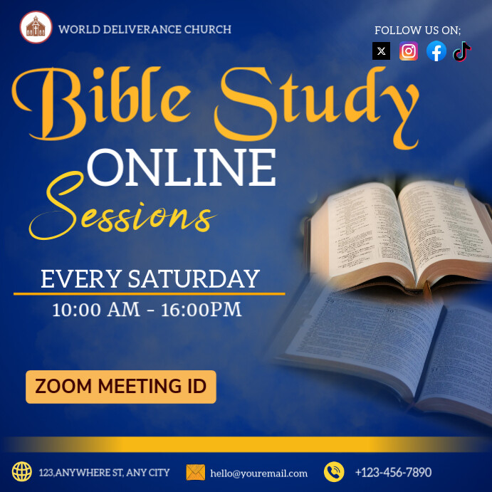 Copy of Blue Maximalist Bible Study Session Instagram Post | PosterMyWall