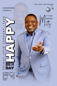 Blue Maximalist Birthday Flyer  Banner 4' × 6' template