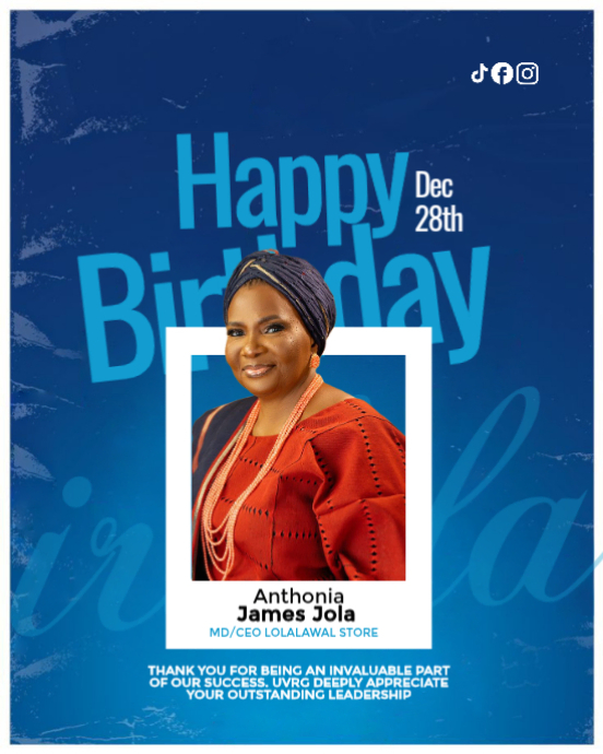 Copy of Blue Maximalist Birthday Flyer Instagram Portrait | PosterMyWall