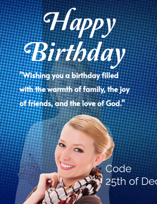 Blue Maximalist Birthday Greetings, Prayer And Wishes  Flyer (us Letter) template