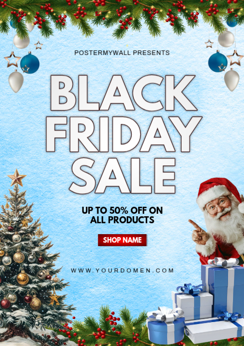 Blue Maximalist Black Friday Sale A4 template