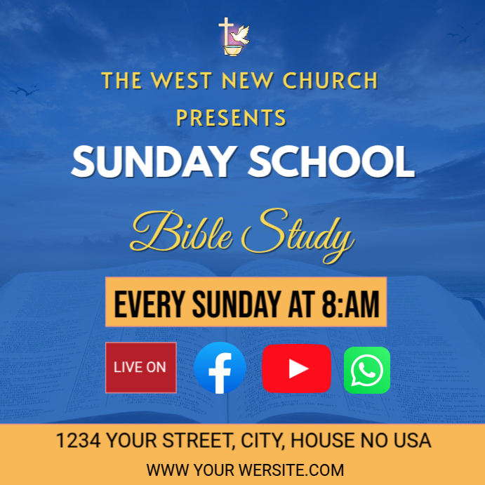 Plantilla de Blue Maximalist Blue Bible Study Us Legal Instagram Post ...