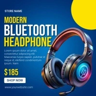 Blue Maximalist Bluetooth Headphone Instagram Post template