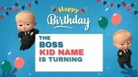 Blue Maximalist  Boss Baby Birthday Design Di Digital Display (16:9) template