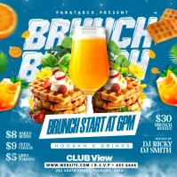 Blue Maximalist Brunch Sunday Creative Editable Design For Instagram Post template