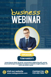 Blue Maximalist Business Webinar Poster template