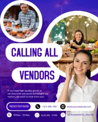 Blue Maximalist Calling Vendors For Flea Market Flyer Instagram Portrait template