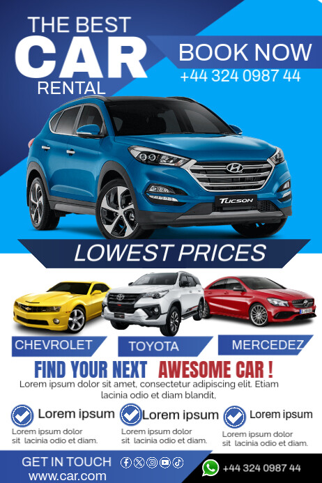 Copy of Blue Maximalist Car Rental Poster | PosterMyWall