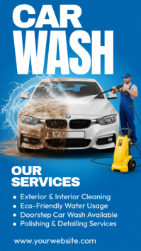 Blue Maximalist Car Wash Instagram Story template
