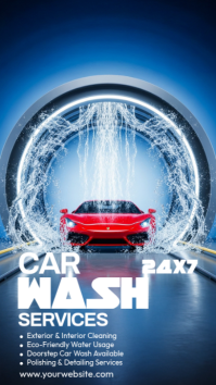 Blue Maximalist Car Wash Instagram Story template