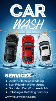 Blue Maximalist Car Wash Instagram Story template