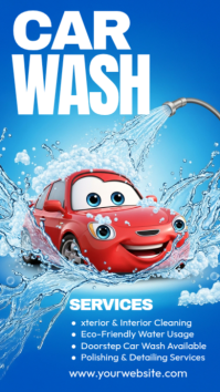 Blue Maximalist Car Wash Instagram Story template