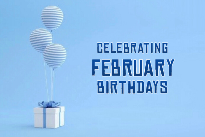 Copy of Blue Maximalist Celebrating February Birthdays Banner 4' × 6 ...