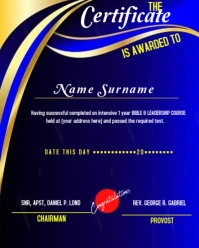 Blue Maximalist Certificate Award Educational Diploma Honoring Graduation Design  Instagram Portrait template