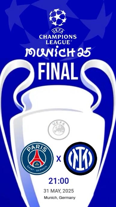 Blue Maximalist Champions League Final Poster Instagram Story template