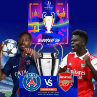 Blue Maximalist Champions League Final Square Video Isikwele (1:1) template