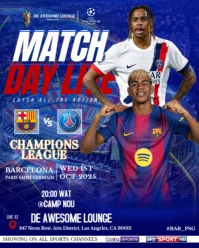 Blue Maximalist Champions League Match  Instagram Portrait template