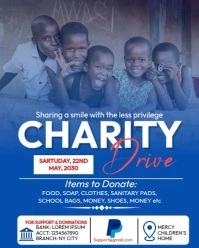 Blue Maximalist Charity Drive Instagram Portrait template