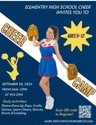 Blue Maximalist Cheer Camp Flyer (us Letter) Pamflet (VSA Brief) template