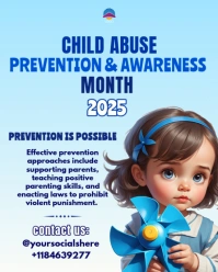 Blue Maximalist Child Abuse Prevention And Awareness N Psa Poster Flyer Banner Corporate Social Inst Instagram Portrait template