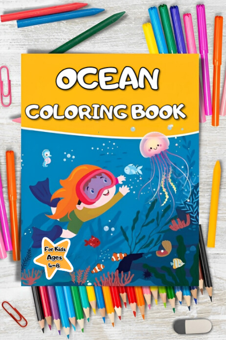 Copy of Blue Maximalist Children's Coloring Book Poster | PosterMyWall