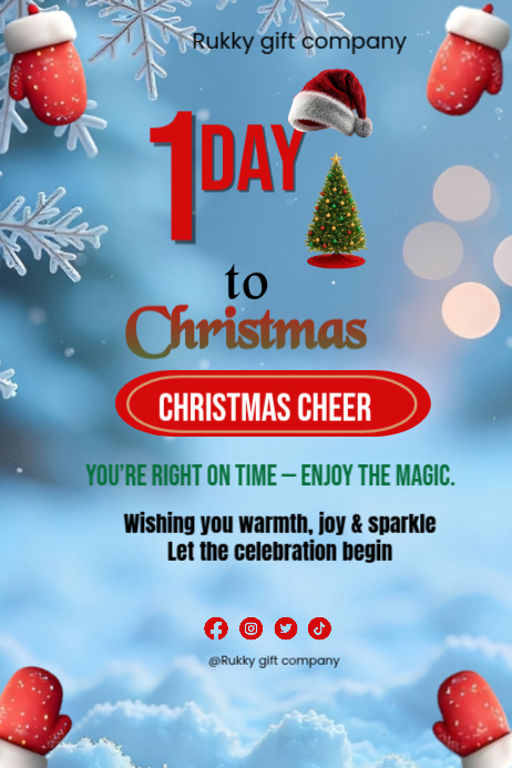 Blue Maximalist Christmas Is Almost Here Poster Template | PosterMyWall