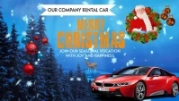 Blue Maximalist Christmas Rental Car Business Card template