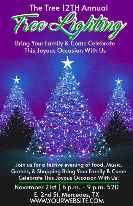 Copy of Blue Maximalist Christmas Tree Lighting Tabloid | PosterMyWall