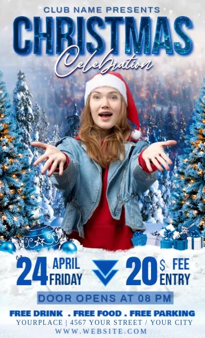 Blue Maximalist Christmas Us Legal Template | PosterMyWall