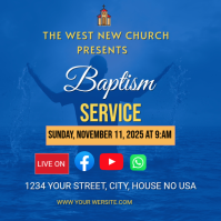 Blue Maximalist Church Baptism Event Flyer Instagram Post Instagram-opslag template