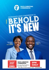 Blue Maximalist Church Design Template  A3