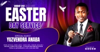 Blue Maximalist Church Easter Day Service  Facebook Ad template