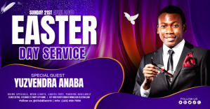 สีน้ำเงิน Easter Day Service Facebook-annonce Template