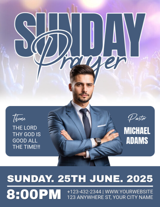 Blue Maximalist Church Flyer (us Letter) template