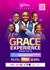 Blue Maximalist Church Flyer A4 template