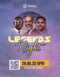 Blue Maximalist Church Founders Celebration Flyer | Legends Tribute Night Flyer (us Letter) template