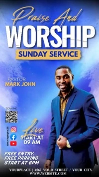 Blue Maximalist Church Instagram Story template