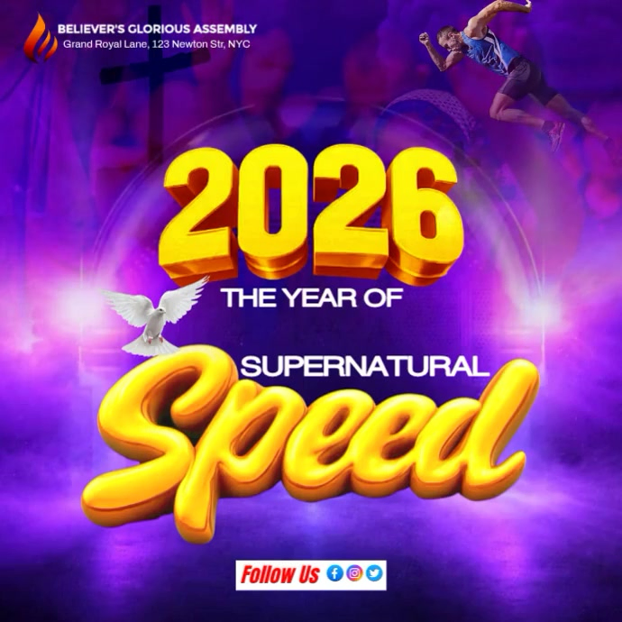Blue Maximalist Church New Year 2026 Prophetic Decree Instagram Post ...