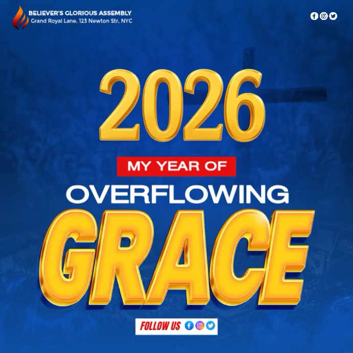 Blue Maximalist Church New Year 2026 Prophetic Decree Instagram Post ...