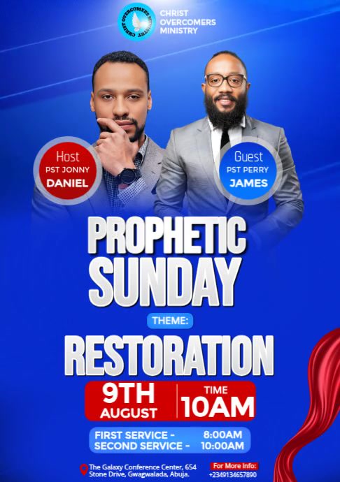 Copy of Blue Maximalist Church Prophetic Conference Video A5 | PosterMyWall