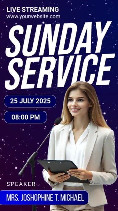 Blue Maximalist Church Sunday Service Instagram Story template