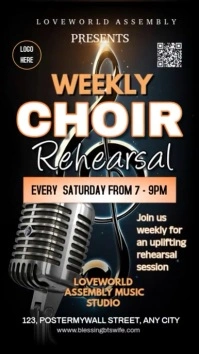Blue Maximalist Weekly Choir Rehearsal  Instagram Story template