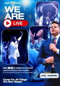 Blue Maximalist Church Worship And Livestream Design Template  A5