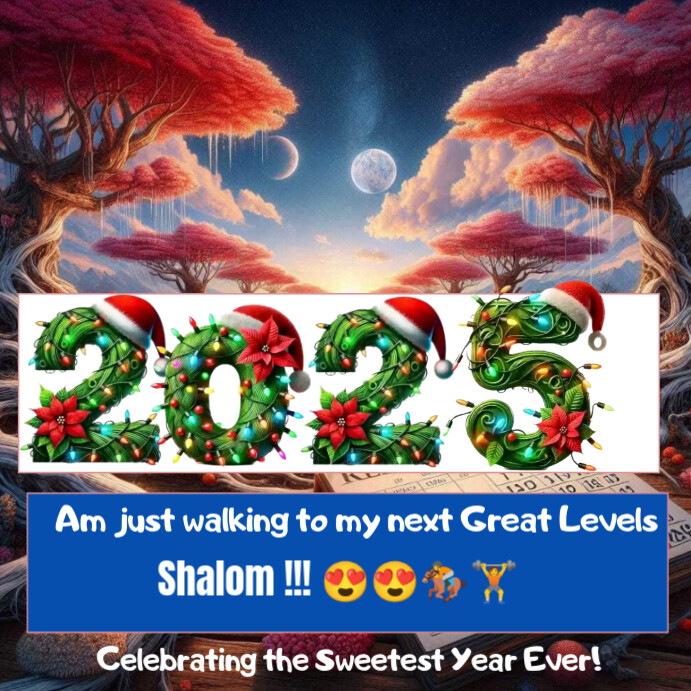 Blue Maximalist Colorful Trees And Atmosphere For 2025 Picture Instagram Post template