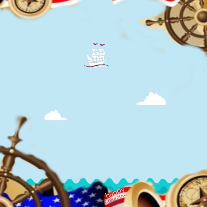 Blue Maximalist Columbus Day Ads Design  Instagram Post template