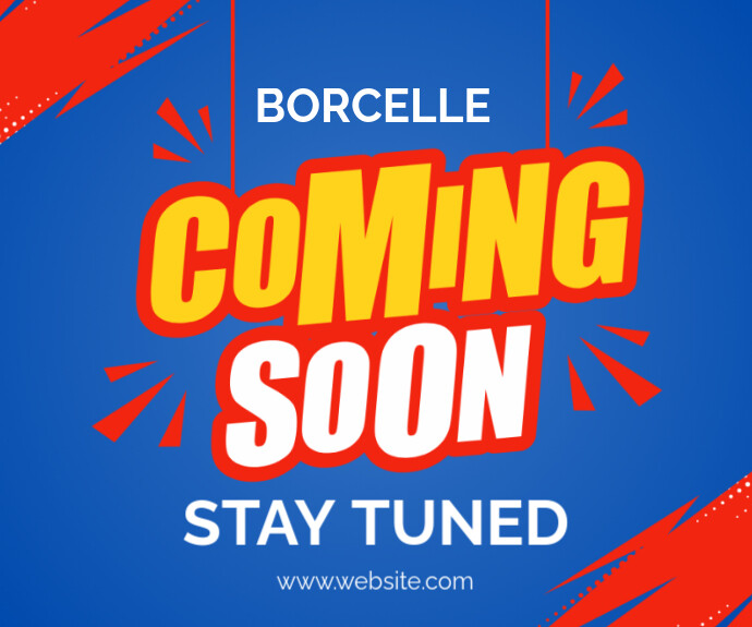 Blue Maximalist Coming Soon Announcement Notification  Medium Rectangle 中矩形广告 template