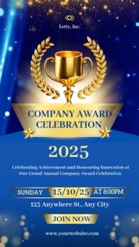 Blue Maximalist Company Award Celebration  Instagram Story template